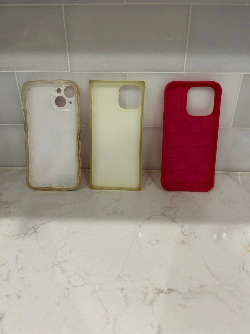 Phone Case Bundle - Floral, White, and Pink Protective Covers-set of 3